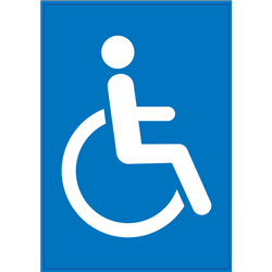 Restroom Stickers Vinyl Wheelchair White On Blue